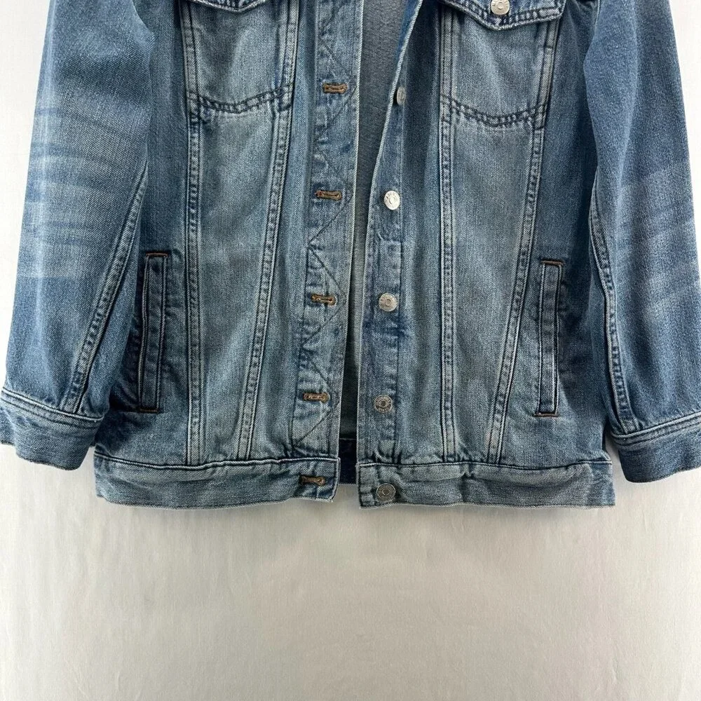 Madewell Oversized Jean Truck Jacket Womens S Button Up Capstone Wash Denim Blue - Picture 5 of 14